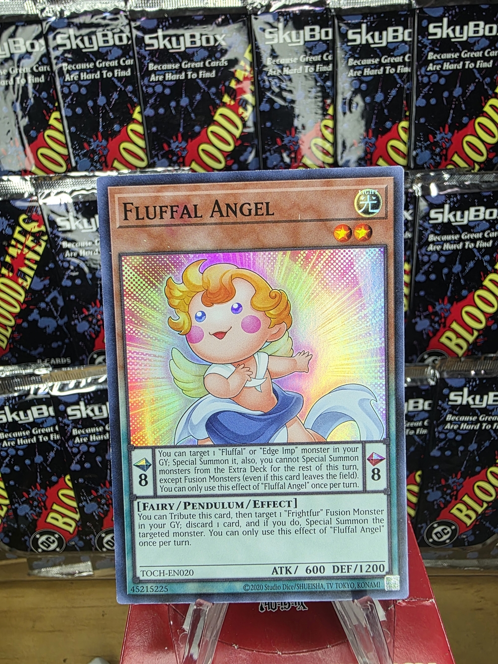 Super Rare Yu-Gi-Oh! Fluffal Angel Trading Card - Rainbow Holo